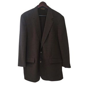 Brooks Brothers Blazer Mens 44LG Charcoal Gray 100% Wool Suit Jacket Made In USA